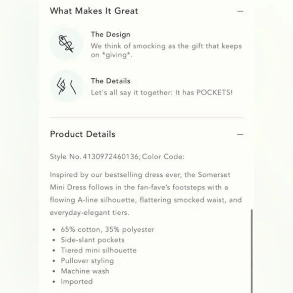 NWT Size M - The Somerset Cotton Denim Mini Dress W Pockets (NWT US$ 168) - Picture 10 of 16